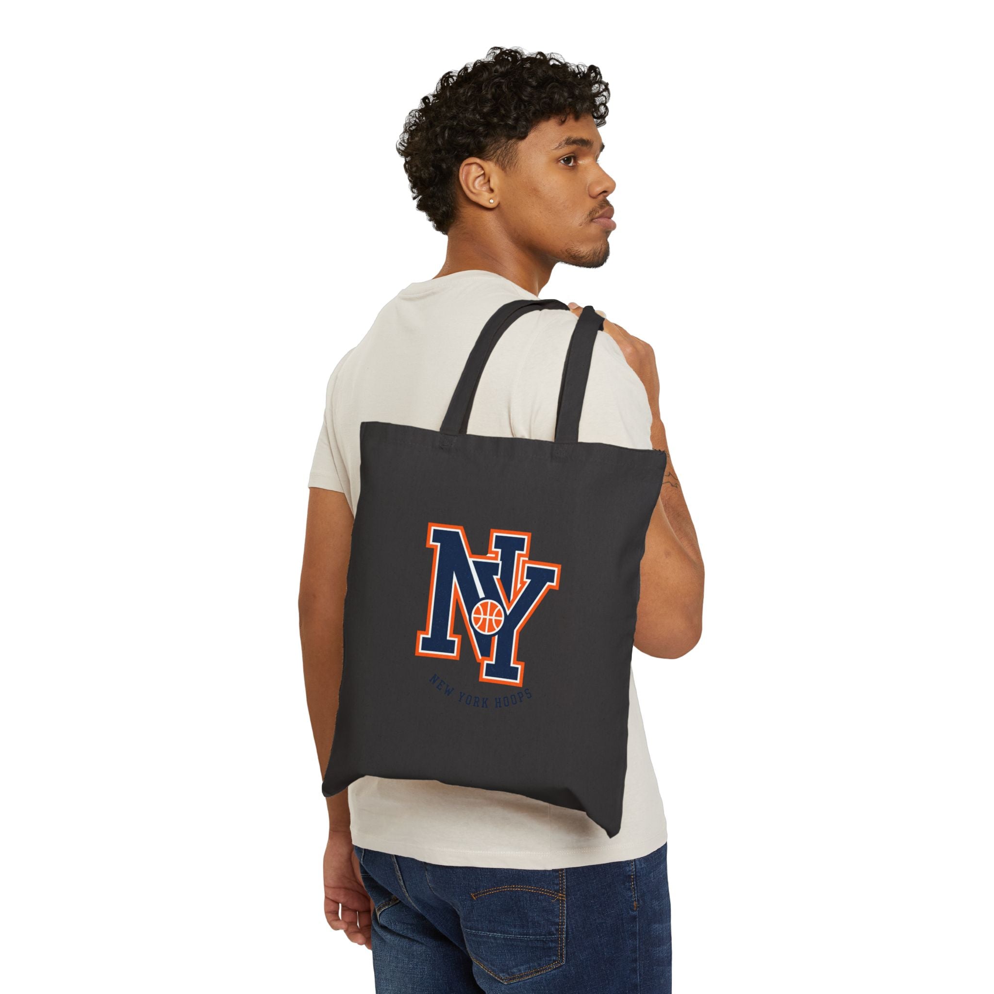 NY Basketball Varsity Logo Tote | Canvas City Hoops Tote